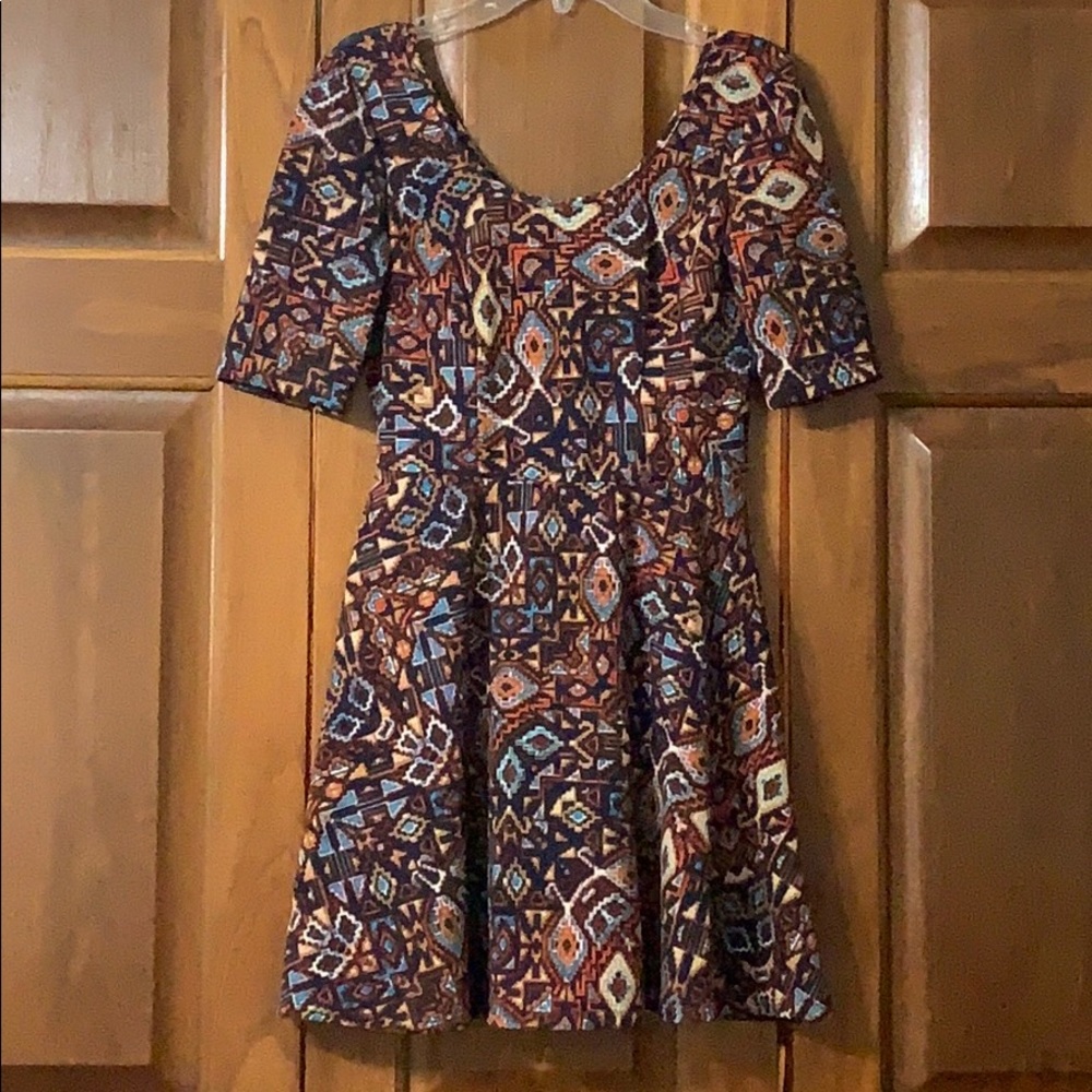 Brown and navy dress